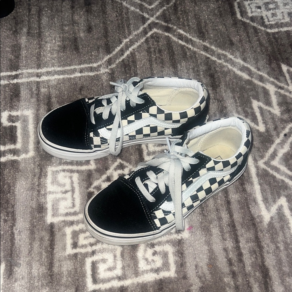Vans Kids Black and White Checkered Sneakers